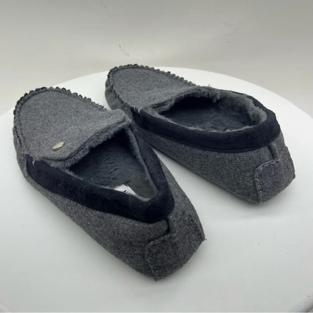 Steve Madden Loafers House Shoes Slippers Faux Fur Slip On Grey Lounge Comfy 10